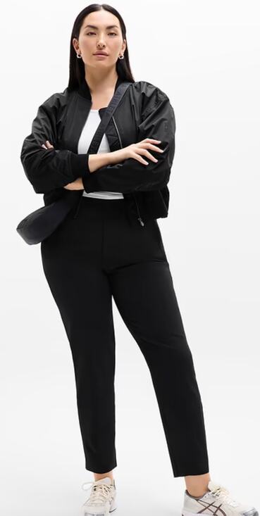 Athleta Pants - Athleta Endless High Rise Pants Size 16 Textured Stretch Tapered Leg Work Travel